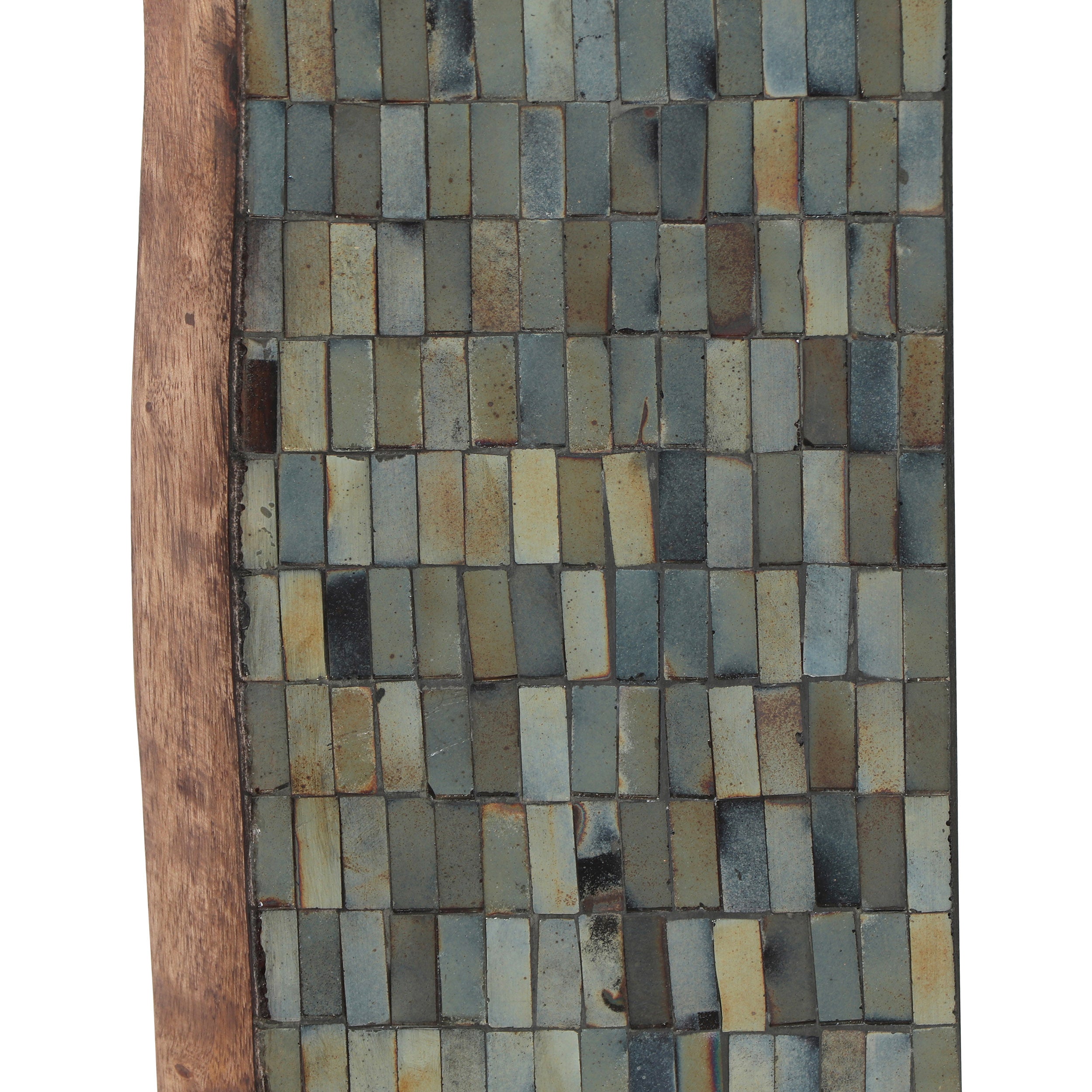 Farmdale Boho Handcrafted Rectangular Mosaic Wall Mirror, Golden Brown