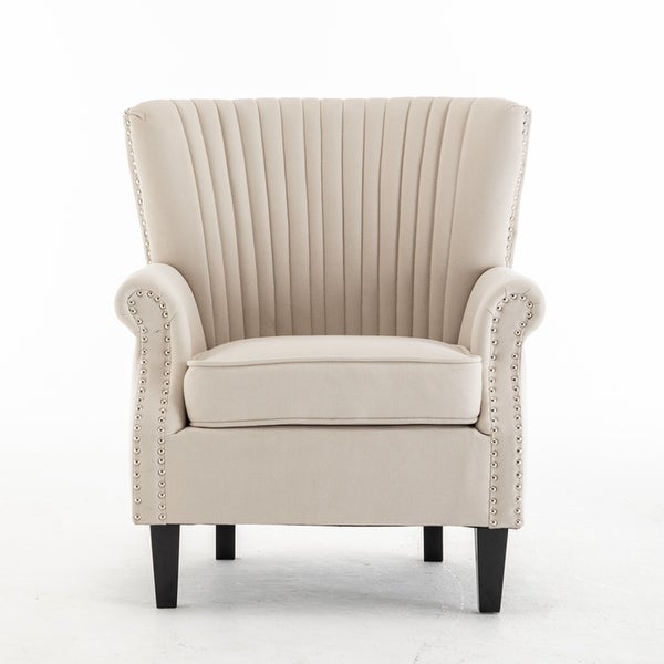 Accent Chair Wingback Chair Tufted Armchair with Padded Seat