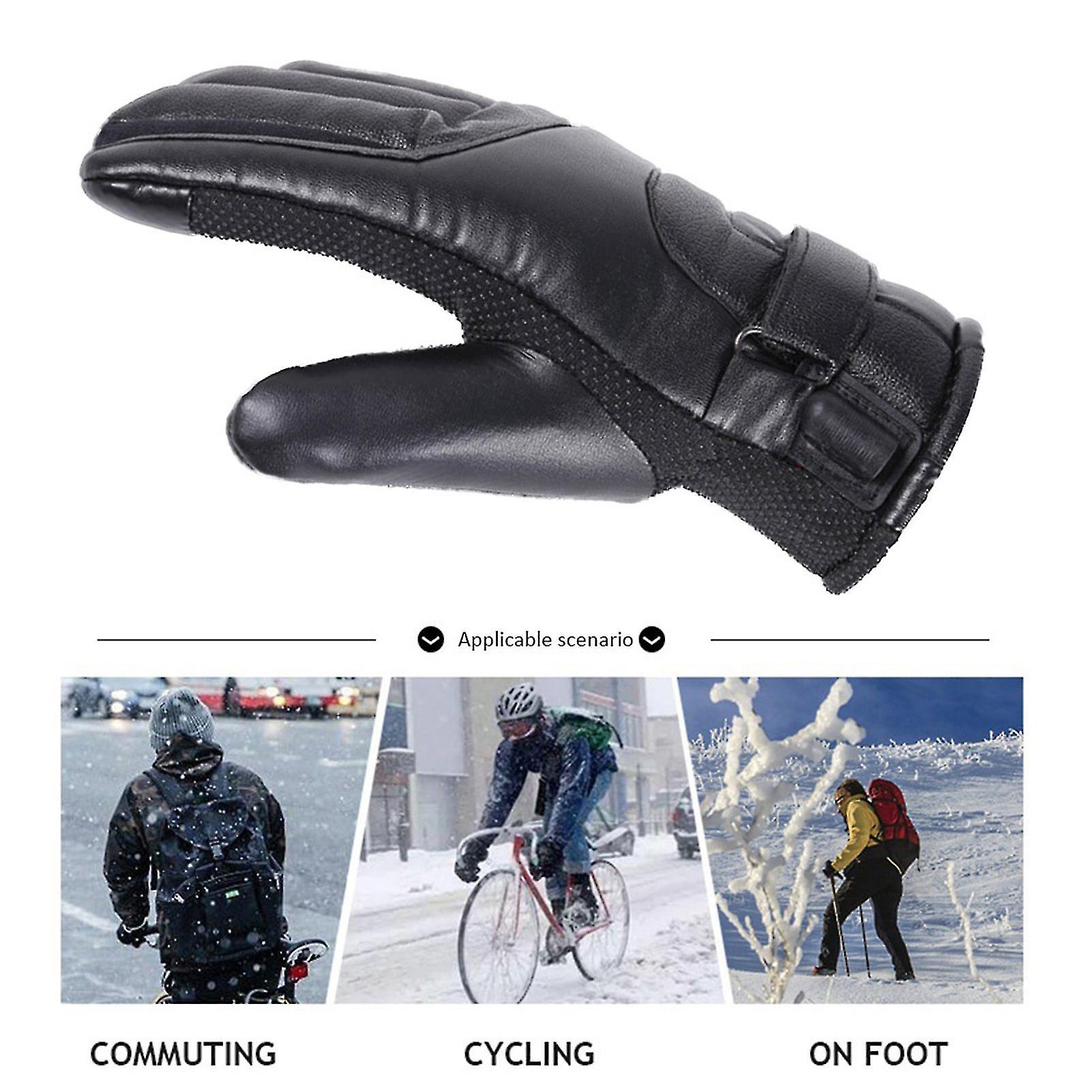 Electric Usb Heated Gloves Touchscreen Compatible Fleece For Outdoors Walking Motorcycle Bike