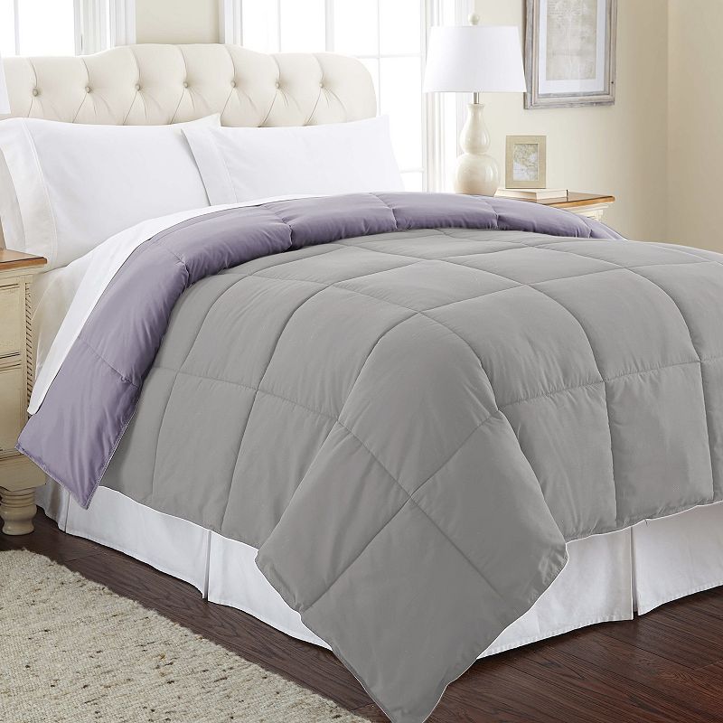 Solid Down-Alternative Reversible Comforter