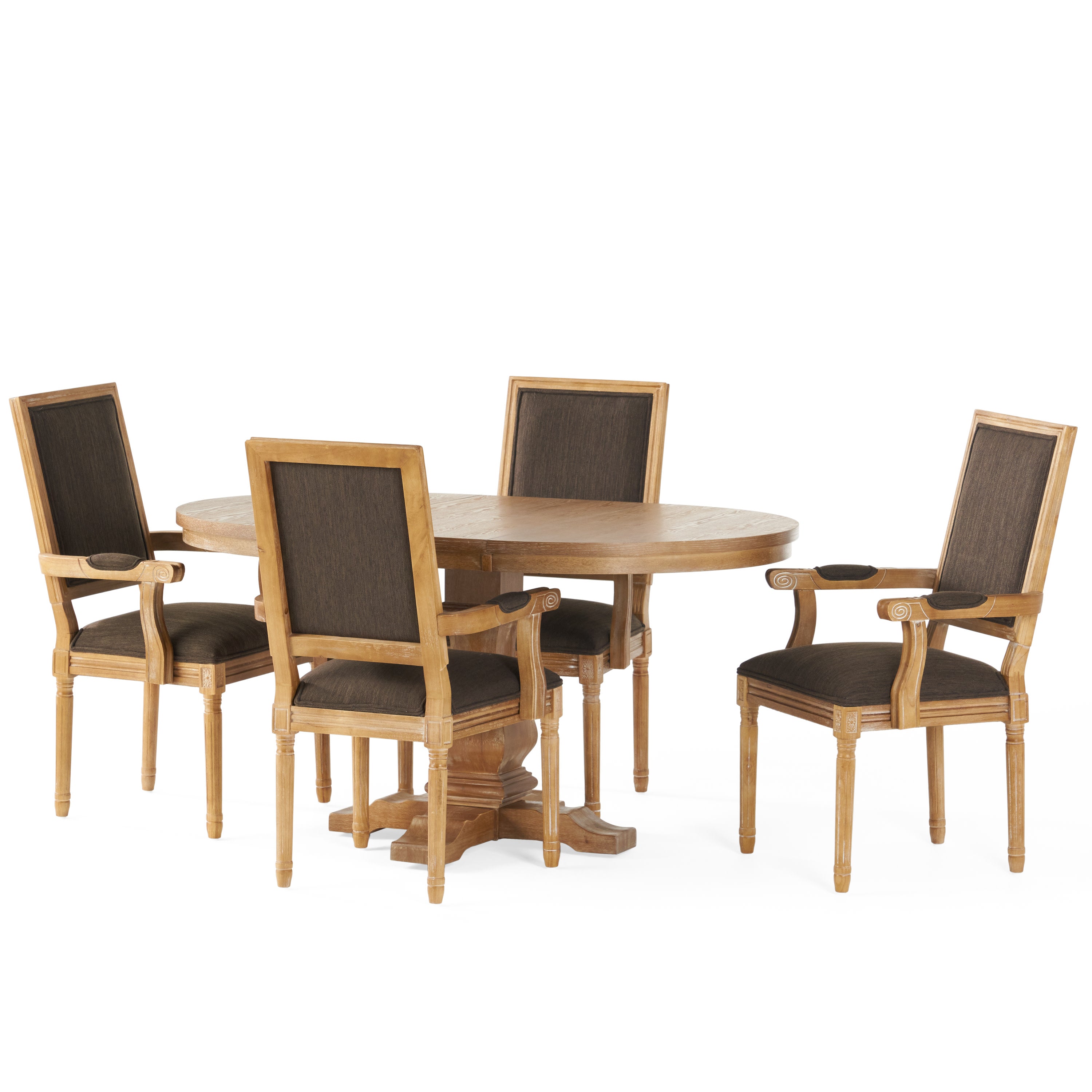 Ashlyn French Country Wood 5-Piece Expandable Dining Set