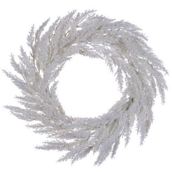 Vickerman 24 White Pampas Grass Wreath