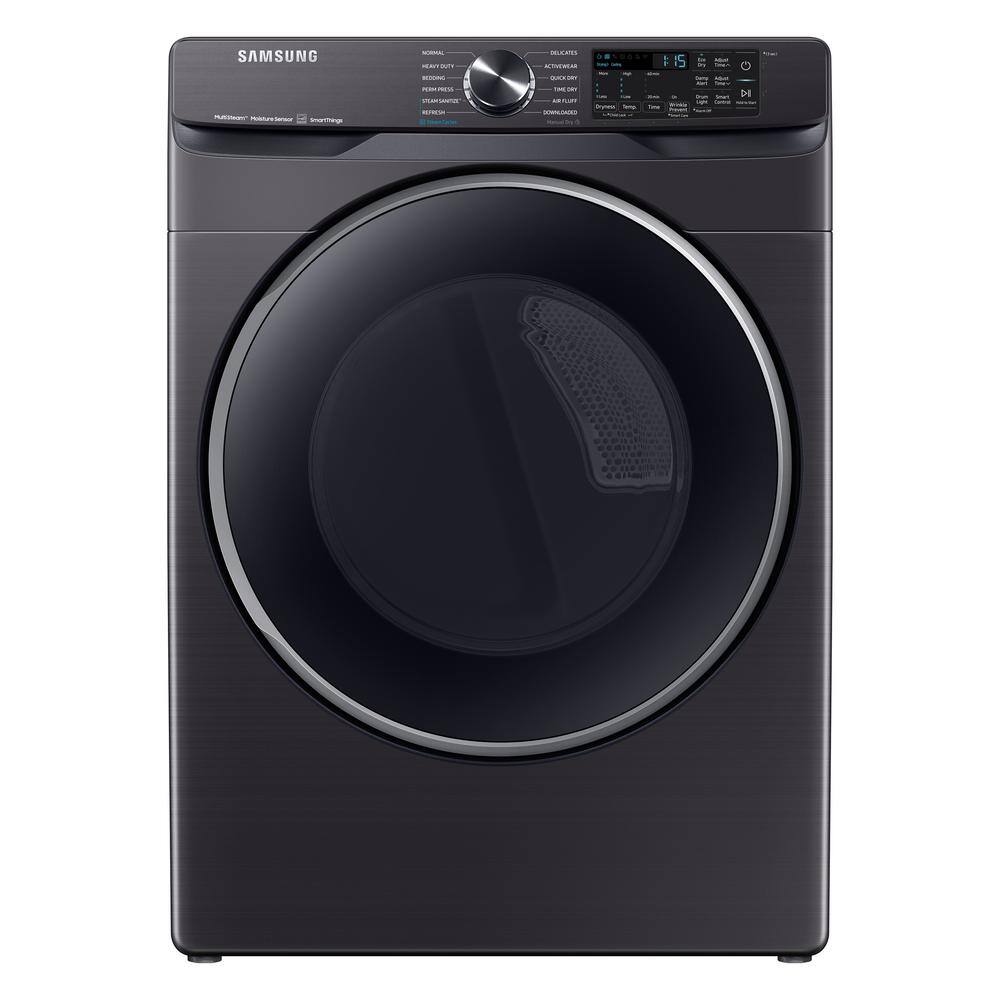  7.5 cu. ft. Stackable Vented Gas Dryer with Steam Sanitize+ in Brushed Black DVG50A8500V