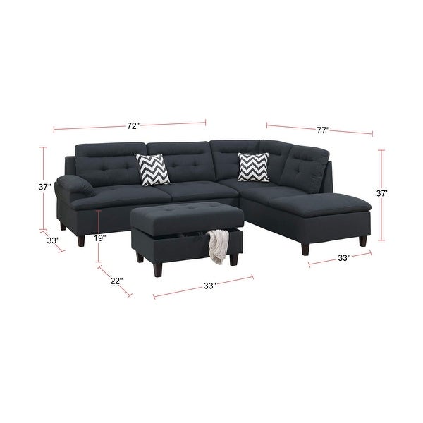 3 Piece Sectional Sofa Set