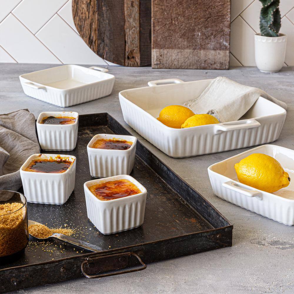 Over and Back 7 pc Square White Porcelain Baking Set (set of 7) 934690