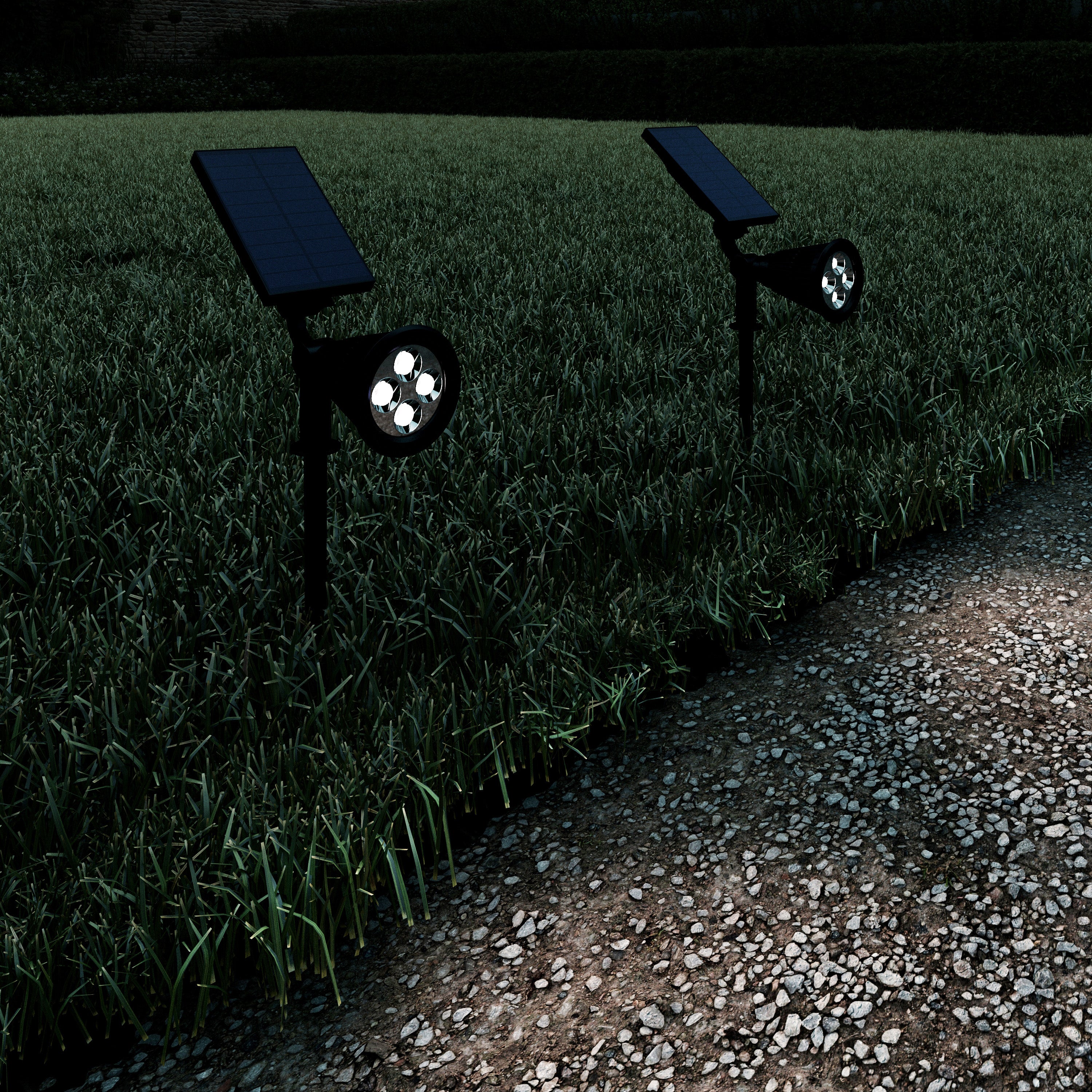 Solar Powered Outdoor Spotlights -Set of 2 Landscape Lights by Pure Garden