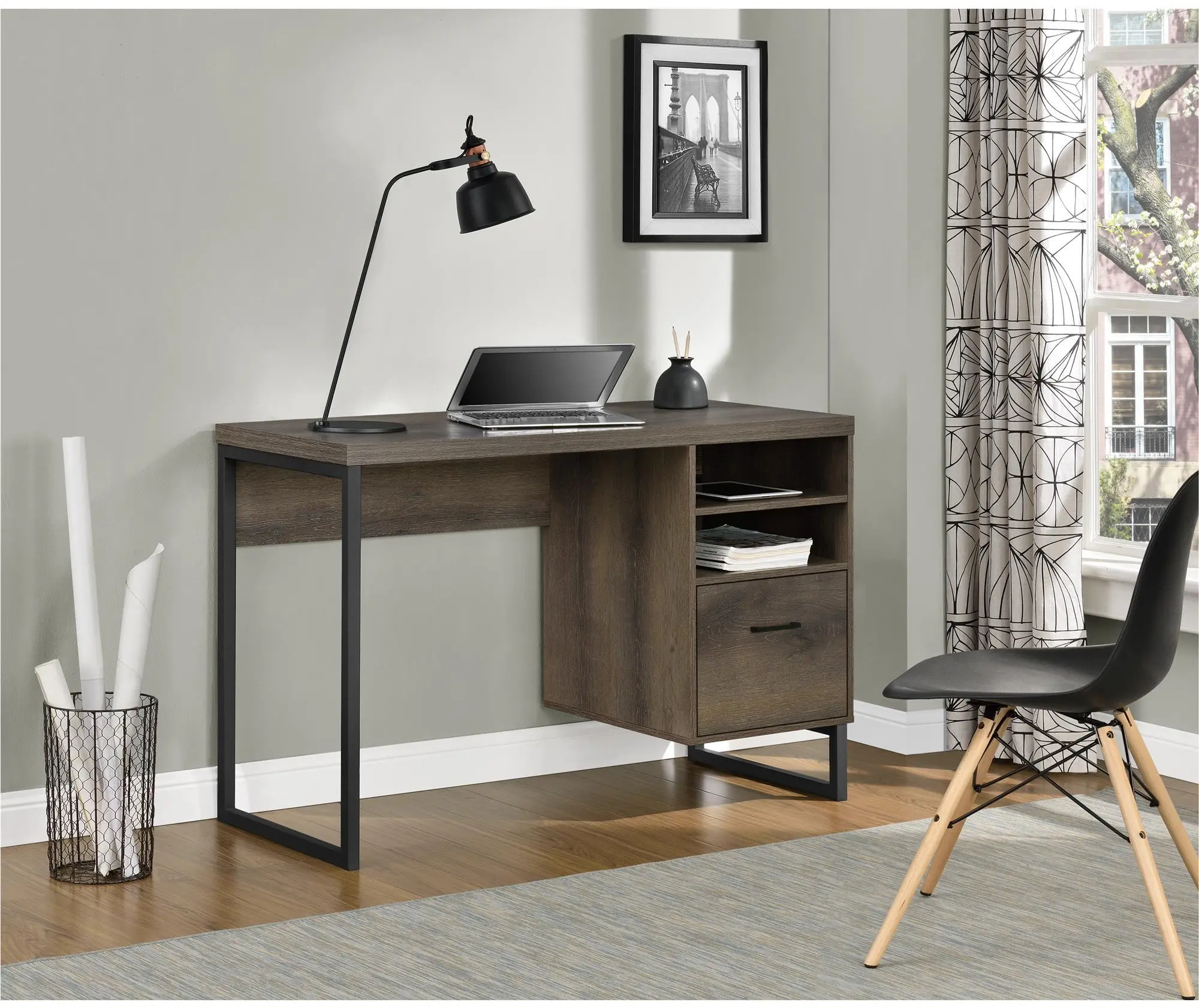 Candon Contemporary Medium Brown Computer Desk