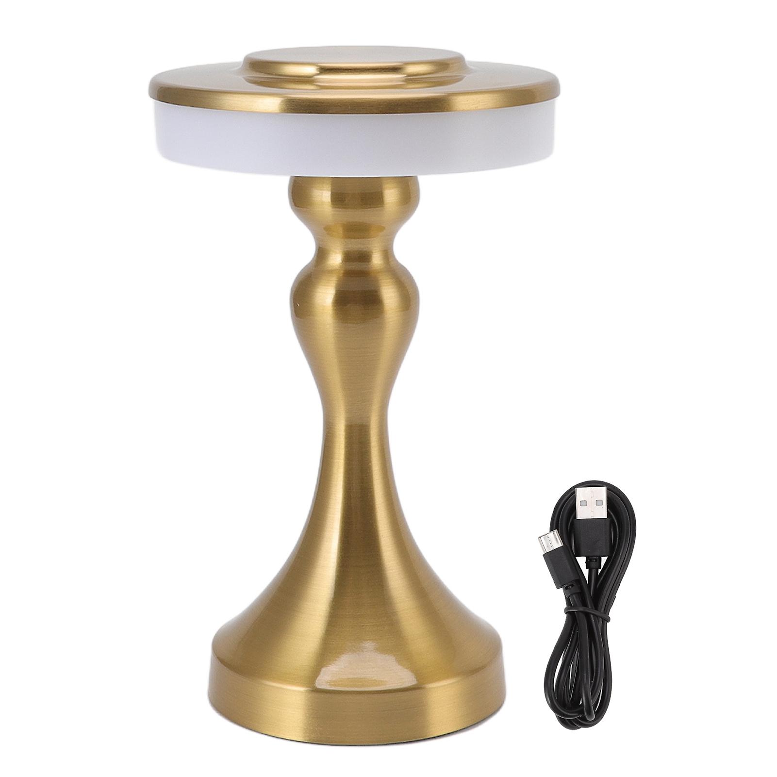 LED Table Lamp Portable Touch 3 Level Color Temperature Rechargeable Kids Night Light for Dining Room Bedside Tabletop Gold