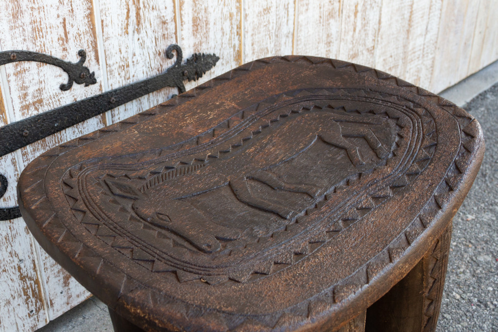 Primitive African Donkey Carved Senufo Table   Southwestern   Side Tables And End Tables   by De cor  Houzz