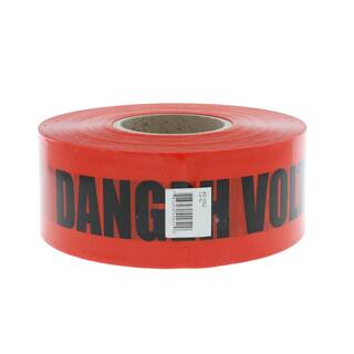 IDEAL 3 in. x 1000 ft. Barricade Tape Danger High Voltage Keep Out Red 42-052