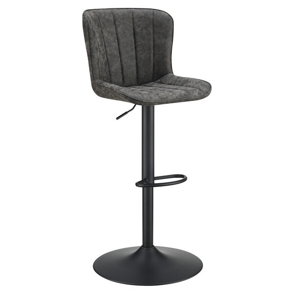 OS Home and Office Furniture Kirkdale Adjustable Stool 2-Pack in Charcoal Faux Leather