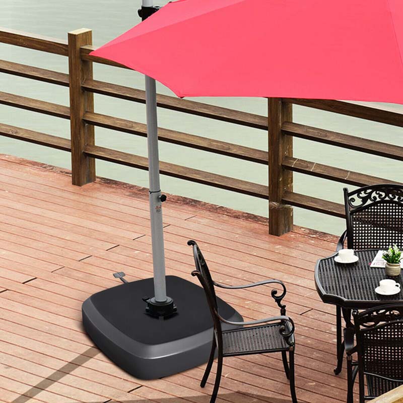 330 lbs Cantilever Offset Umbrella Base with Wheels, Water/Sand Easy Filled Weight Outdoor Patio Umbrella Base