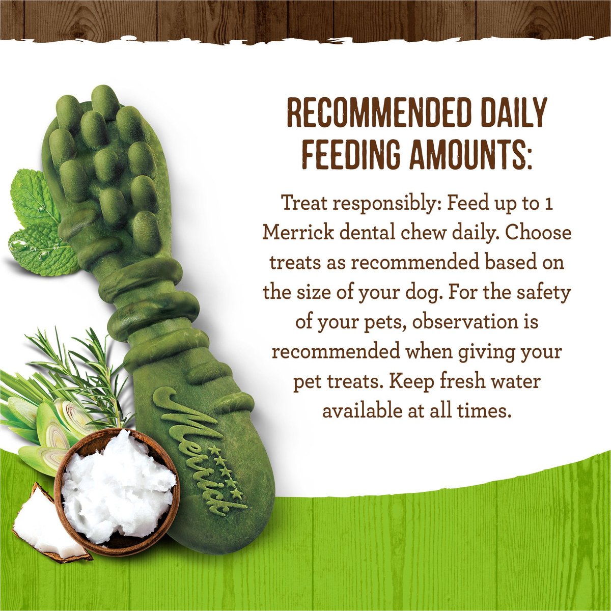 Merrick Fresh Kisses Double-Brush Coconut + Botanical Oils Infused Small Dental Dog Treats