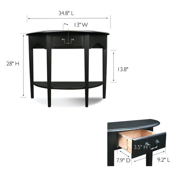 Slate Two-tone Demilune Console