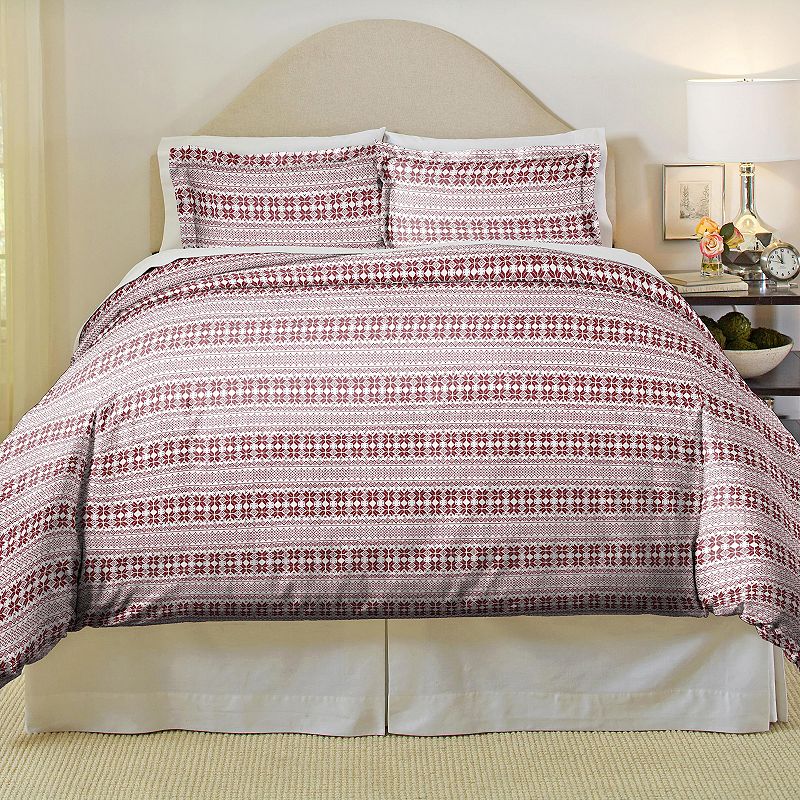 Pointehaven Isle Flakes Soft Luxury Flannel Duvet Cover Set