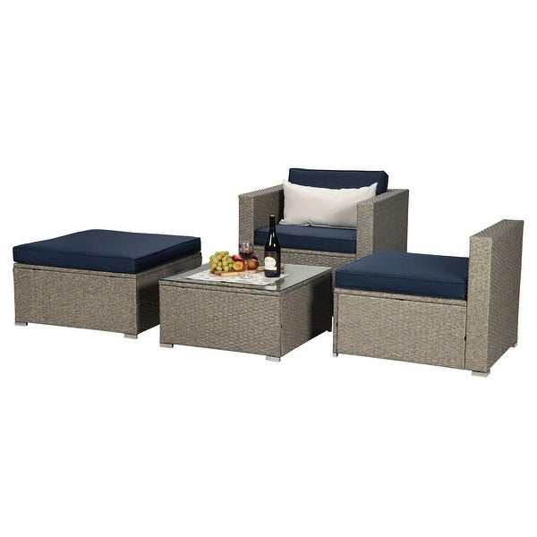 4-Piece Rattan Wicker Sectional Sofa Sets - Overstock - 37177097