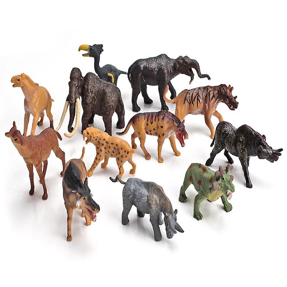 12Pcs Animal Figure Model Jungle Animal Toy Set Artificial Wild Animal Learning Forest Animals Toys Playset for Kids Child