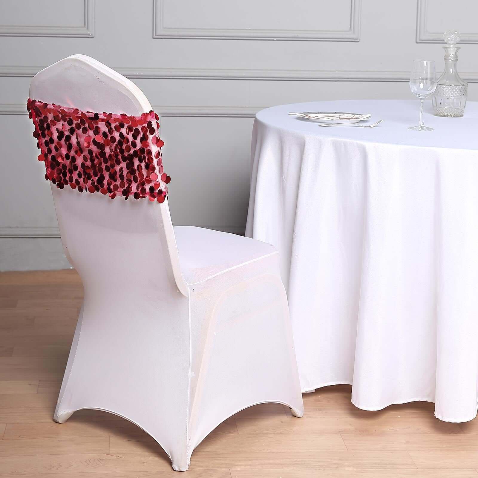 White Spandex Stretch Fitted Banquet Slip On Chair Cover 160 GSM