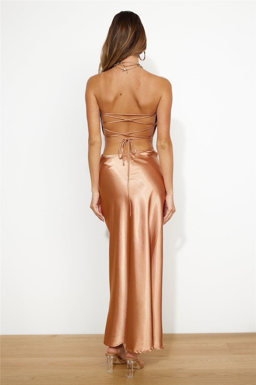 Keep Living Large Maxi Skirt Bronze