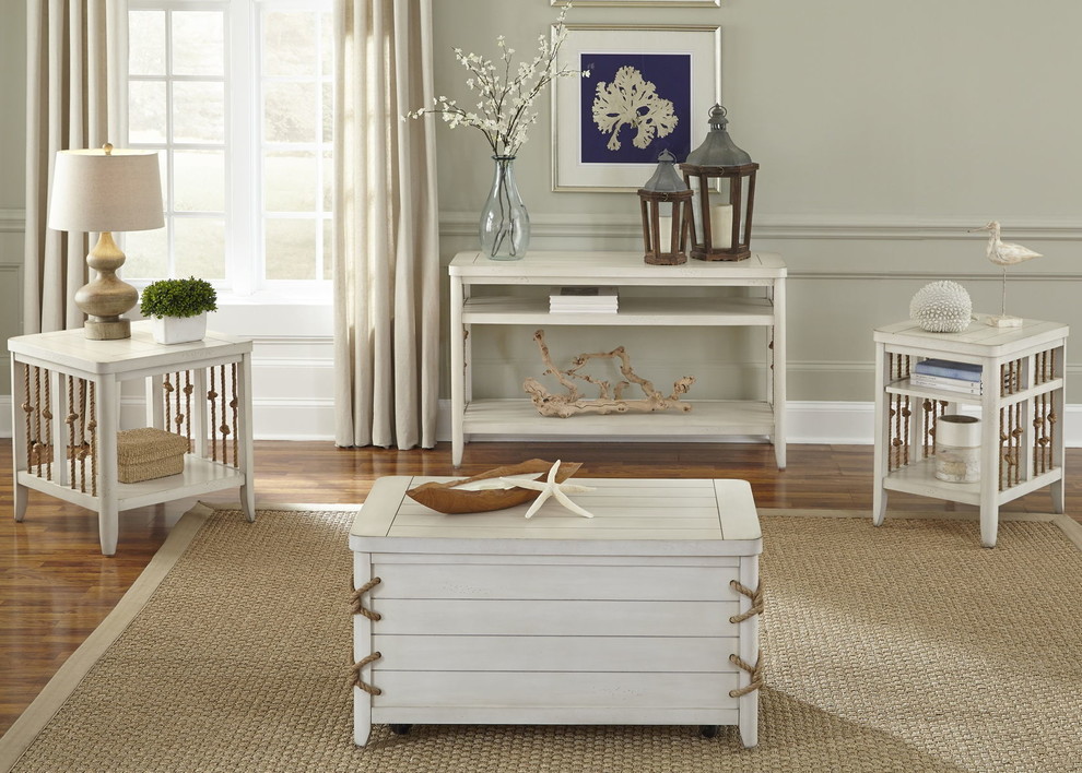 Liberty Furniture Dockside II Chair Side Table  White   Beach Style   Side Tables And End Tables   by Emma Mason  Houzz