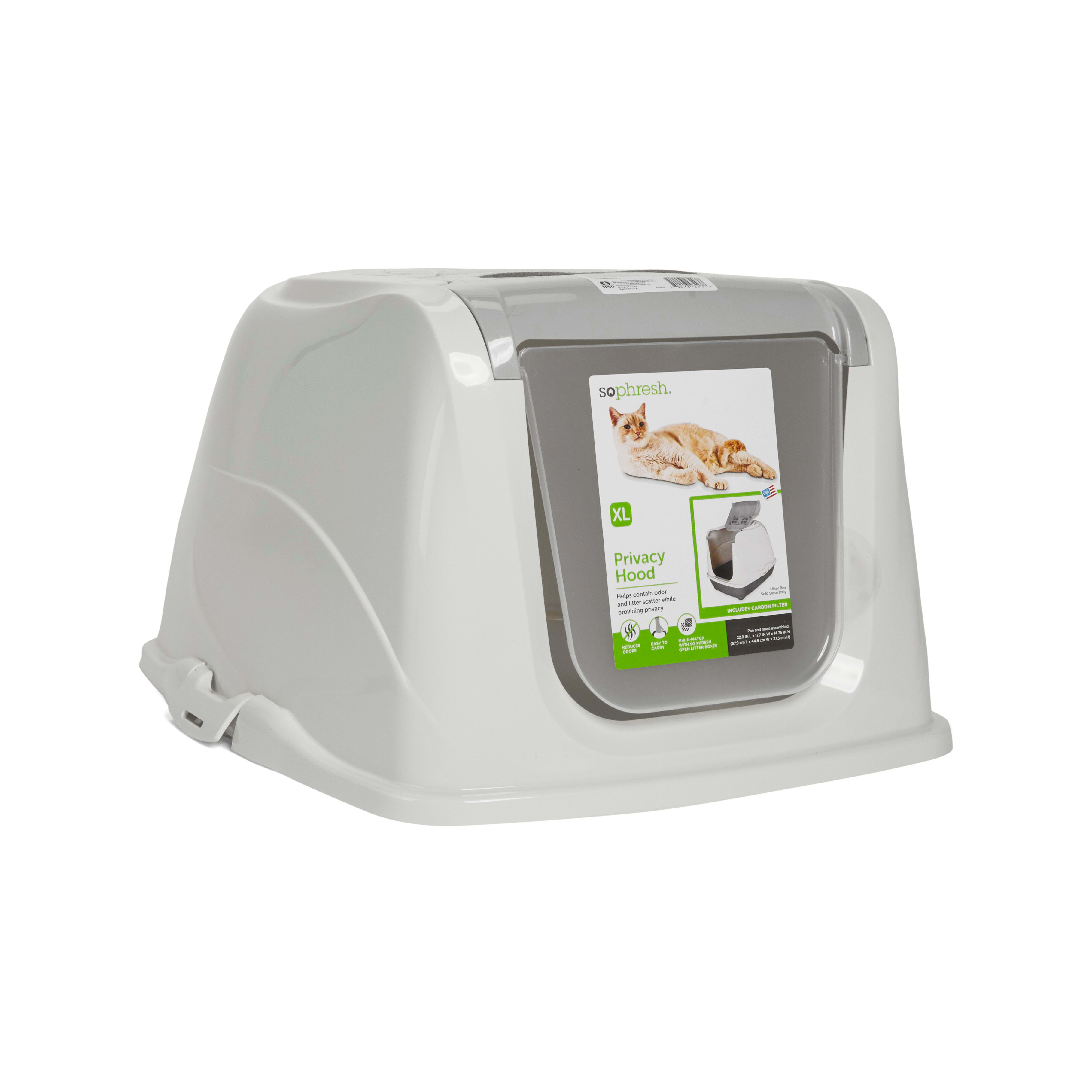 So Phresh White Two-Toned Flip Top Cat Litter Box Hood， X-Large