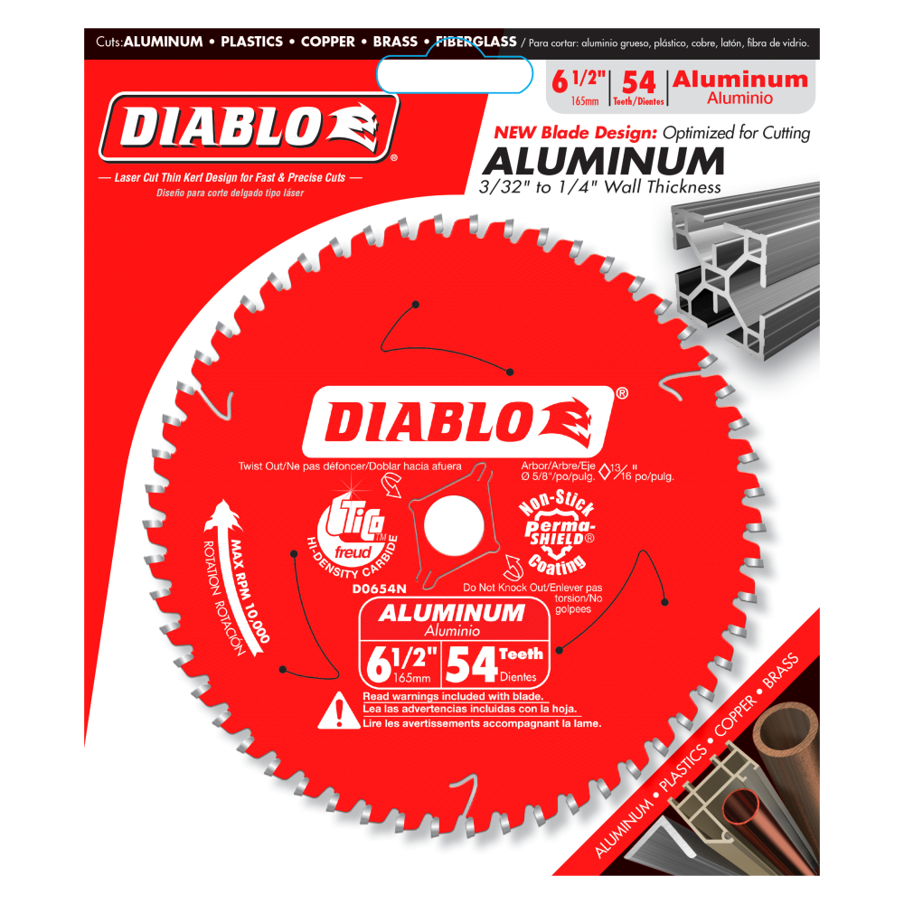 Diablo Tools 6-1/2 x 54 Tooth Medium Aluminum Cutting Saw Blade