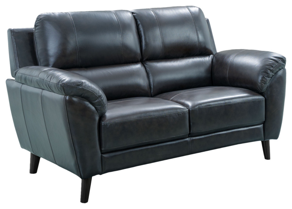 Carnegie Top Grain Leather Loveseat   Midcentury   Loveseats   by Abbyson Living  Houzz