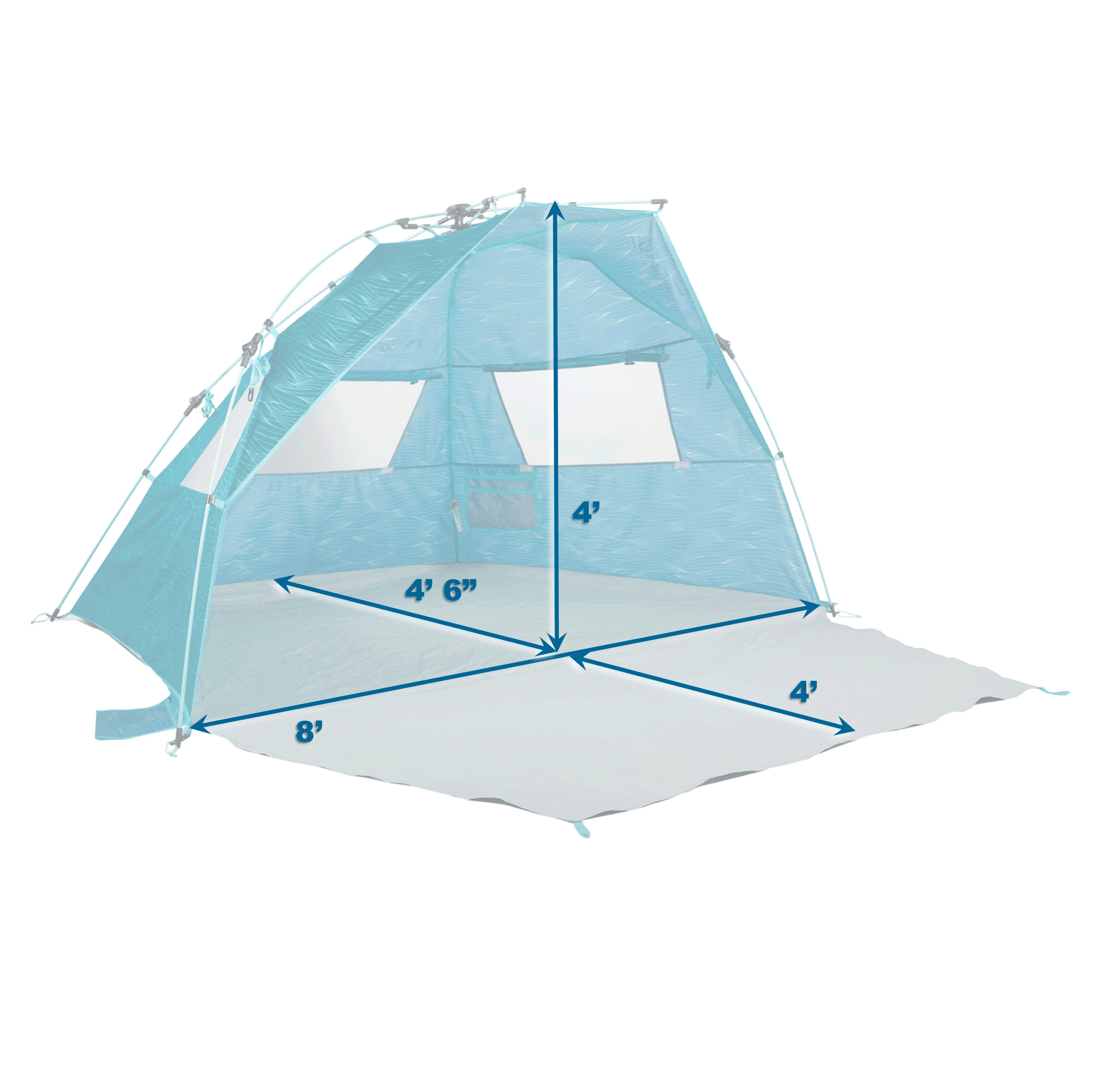 Lightspeed Outdoors Quick Cabana Beach Tent Sun Shelter (Aqua)