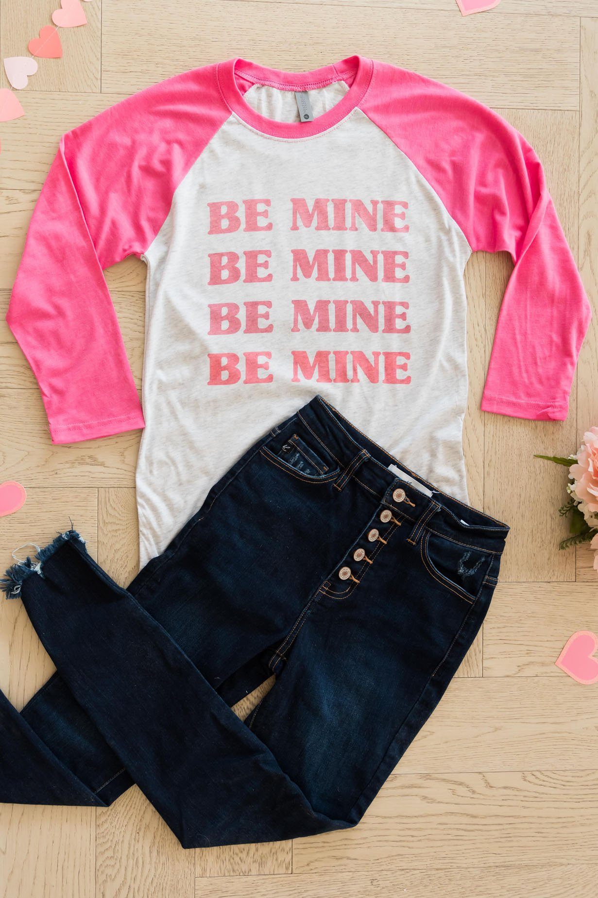 Be Mine Modest Baseball Tee