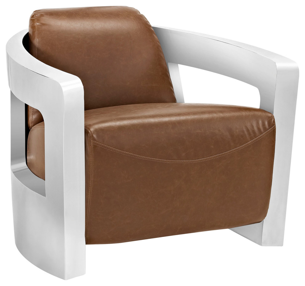 Trip Leather Lounge Chair   Contemporary   Armchairs And Accent Chairs   by Decor Savings  Houzz