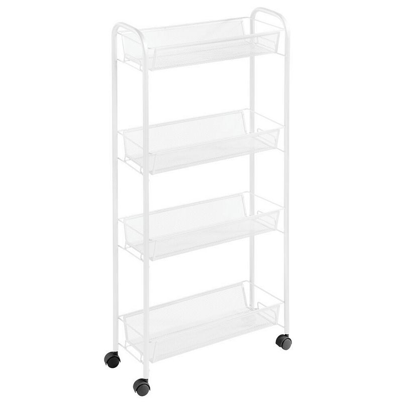 mDesign Portable Metal Rolling Laundry Cart