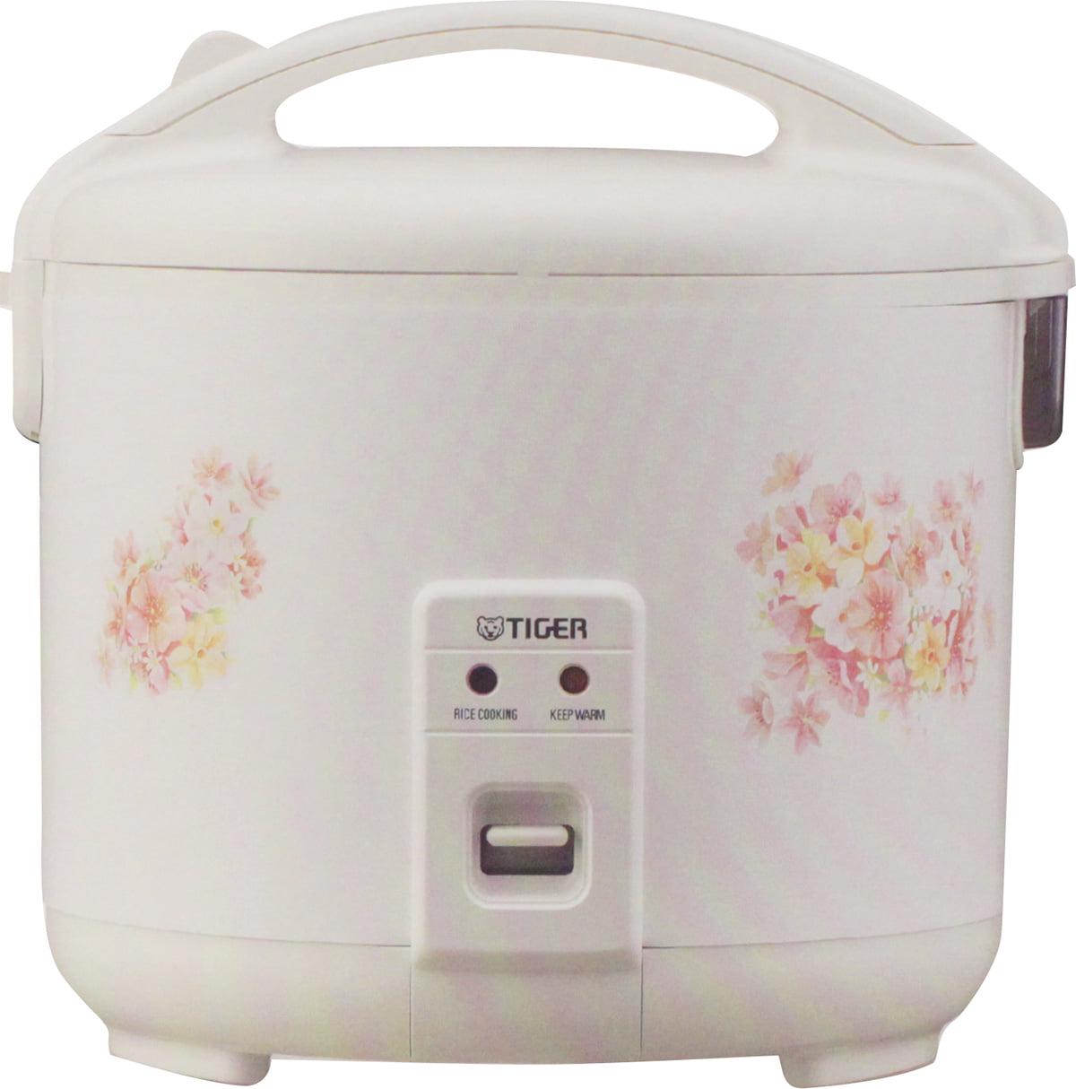 Tiger 3 Cup Floral White Rice Cooker and Warmer