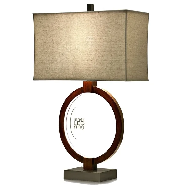 StyleCraft Wellwood Rust Table Lamp - White Softback Fabric Shade