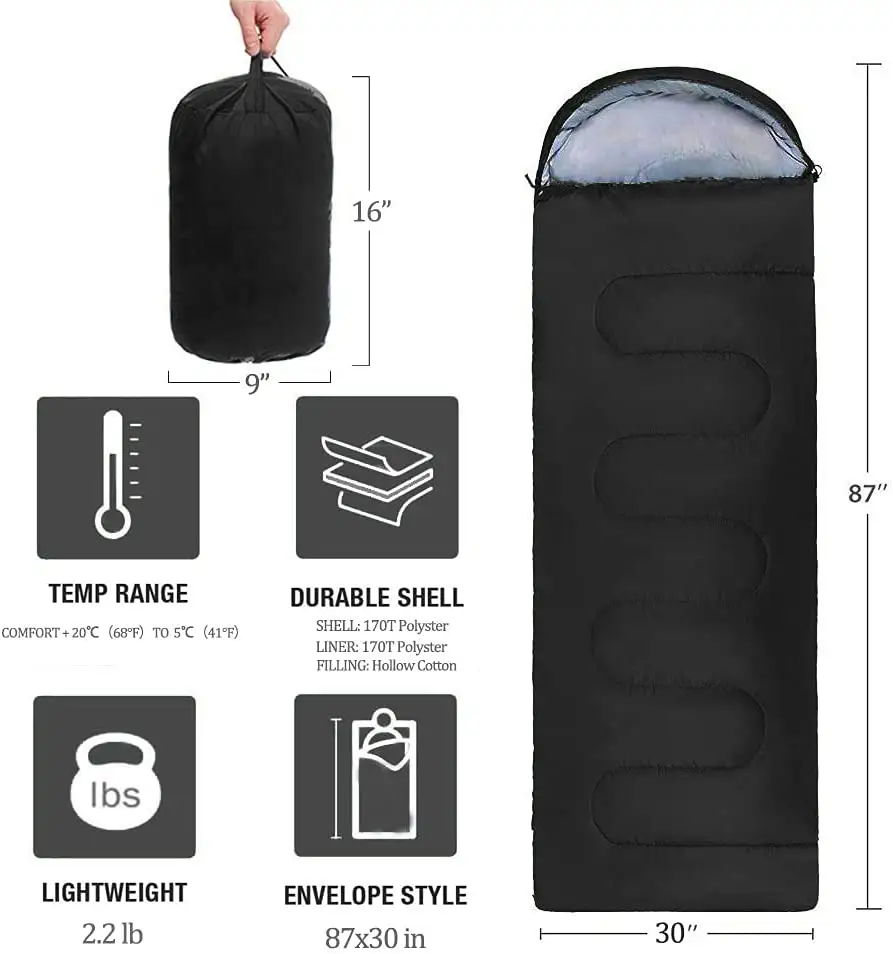 Outdoor Dew Camping Letter Comfortable Waterproof padded Hollow Cotton sleeping bag