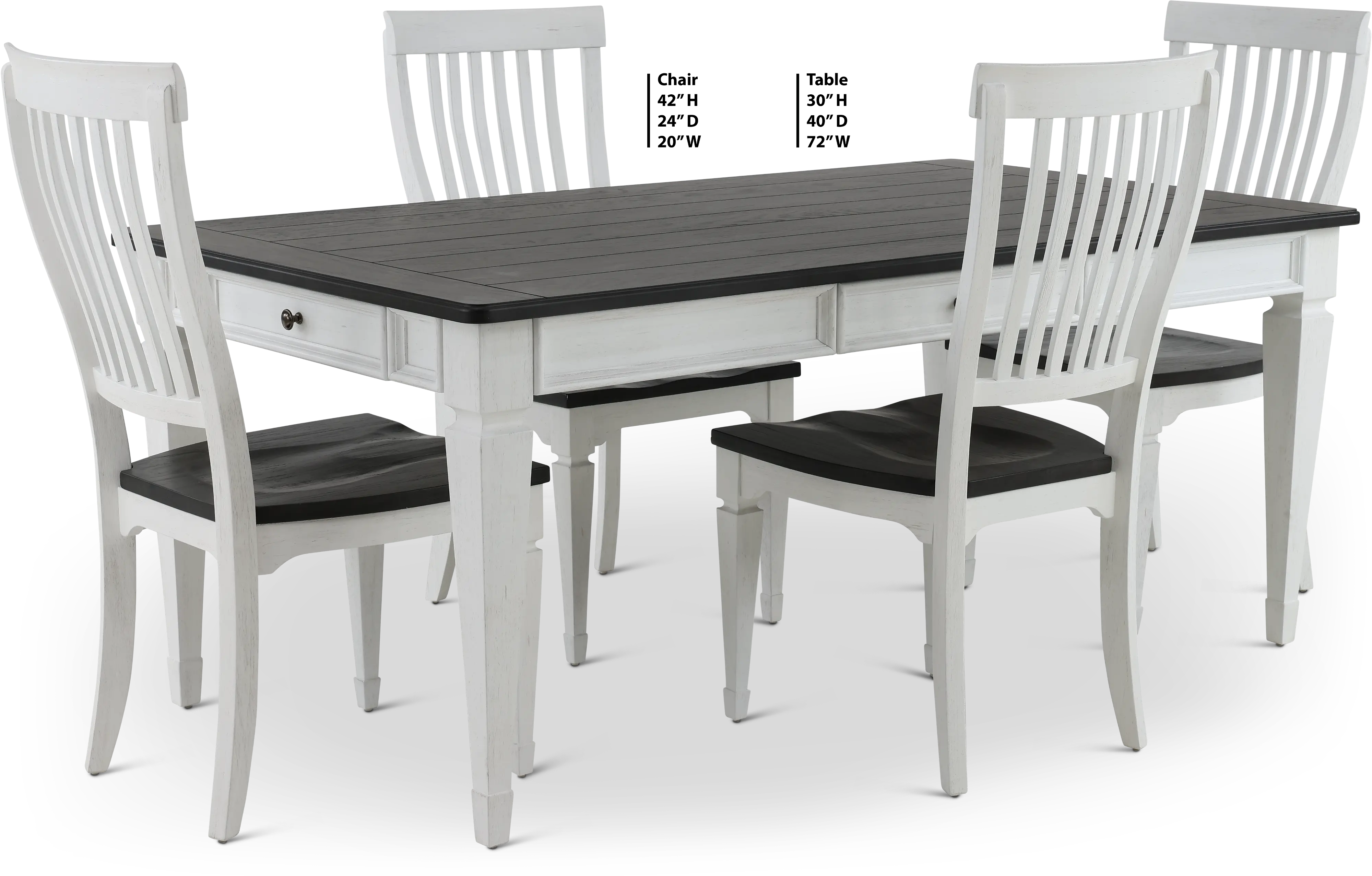 Allyson Park White 5 Piece Dining Set with Rectangle Table