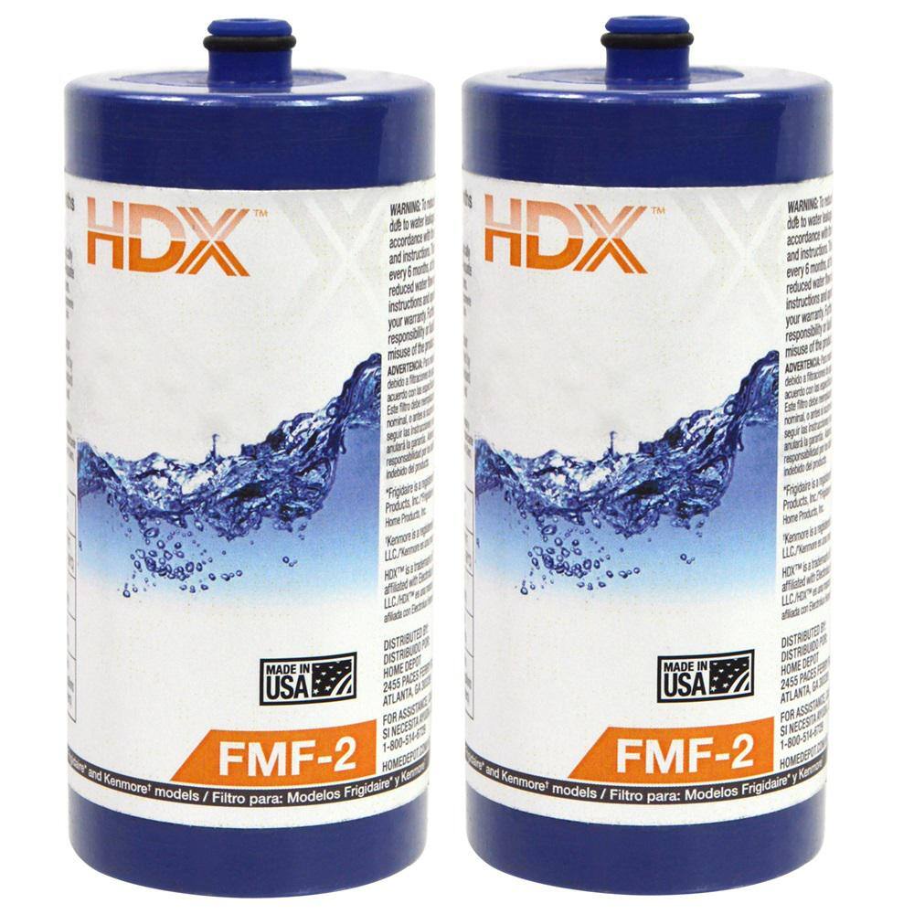 HDX FMF-2 Premium Refrigerator Water Filter Replacement Fits Frigidaire WF1CB (2-Pack) 107029