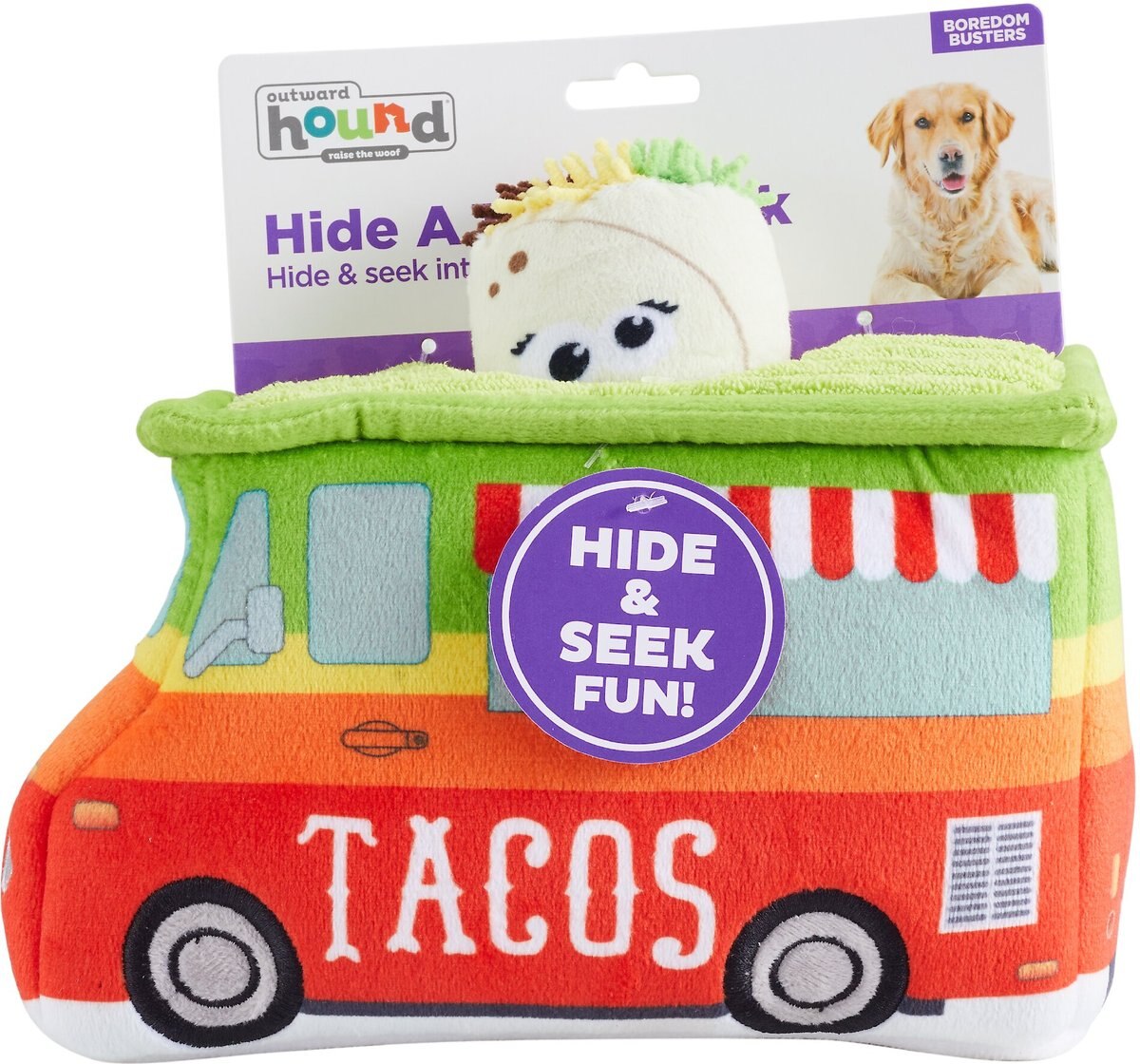 Outward Hound Hide A Taco Puzzle Plush Dog Toy