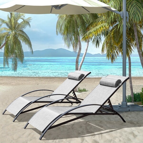 EROMMY Outdoor Patio Lounge Chair，Adjustable Recliner Outdoor Lounge Chairs，Multiple Colors Available