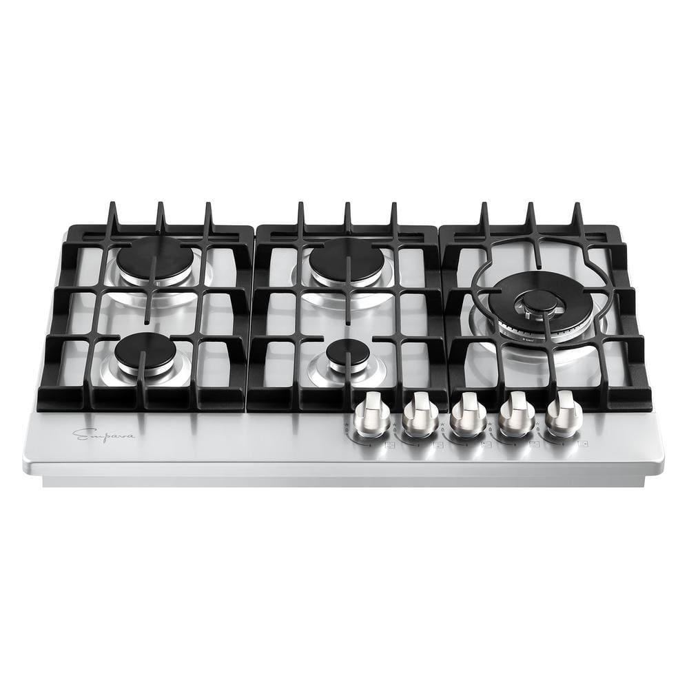 Empava ProStyle 30 in BuiltIn Gas Cooktop in Stainless Steel with 5Burners Including a 18000 BTUs Power Burner