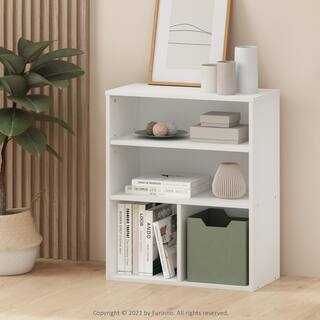 Furinno Pasir 28.15 in. White 3-Shelf Etagere Bookcase with Adjustable Shelves 20122WH