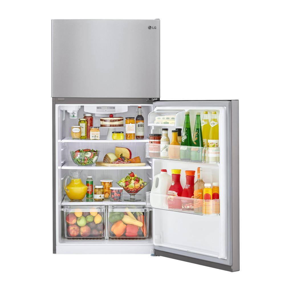 LG 33 in. W 24 cu. ft. Top Freezer Refrigerator w LED Lighteing and Multi-Air Flow in Stainless Steel ENERGY STAR LRTLS2403S