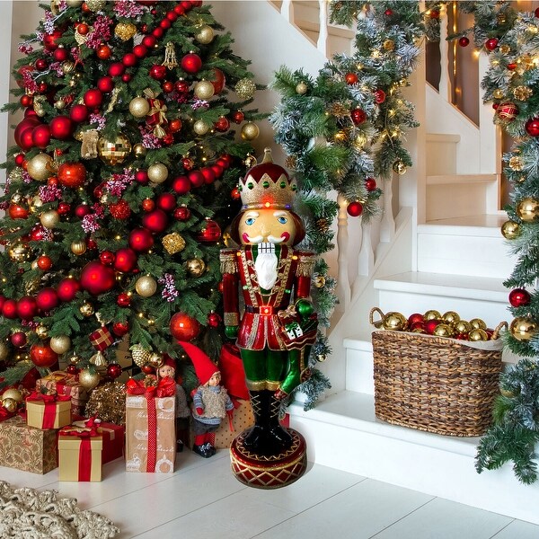 Christmas Time 22Inch Indoor/Outdoor Musical Christmas Nutcracker with Bright，MultiColor LED Lights and Metallic Finish