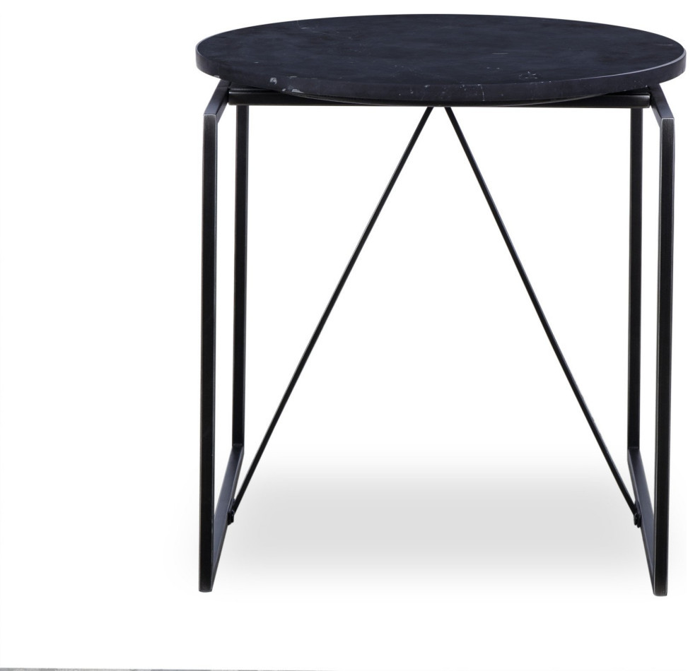 Adyan Side Table Black Marble   Transitional   Side Tables And End Tables   by V.S.D Furniture  Houzz