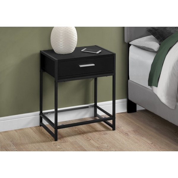 Accent Table， Side， End， Nightstand， Lamp， Storage Drawer， Living Room， Bedroom， Metal， Laminate， Tempered Glass