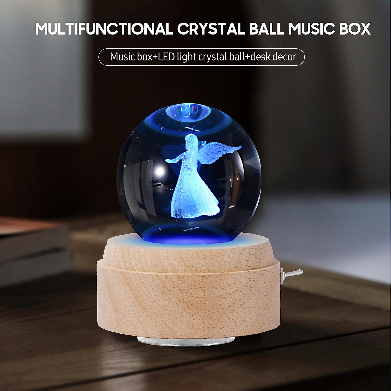 1 Crystal Ball 1 Wooden Base 1 Charging Cable  Wishing Angel