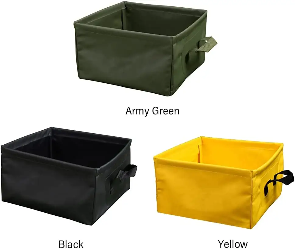 NPOT Hiking Water Container with Handle 13L Foldable Outdoor Camping Sink Collapsible Square Pack Sink Dish Wash Basin