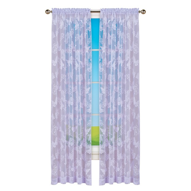 Collections Etc Butterfly Lace Drapes