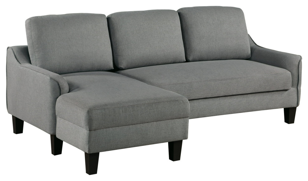 Multipurpose Sleeper Sofa  Polyester Seat With Chaise Lounge  ampSloped Arms   Transitional   Sleeper Sofas   by Decorn  Houzz