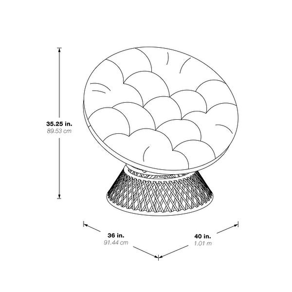 OS Home and Office Furniture Model Papasan Chair with Orange cushion and Dark Grey Wicker Wrapped Frame