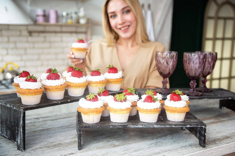 Rustic Cupcake Stand - Wooden Retail Table 3 Display Stands. Wood Cake Stand